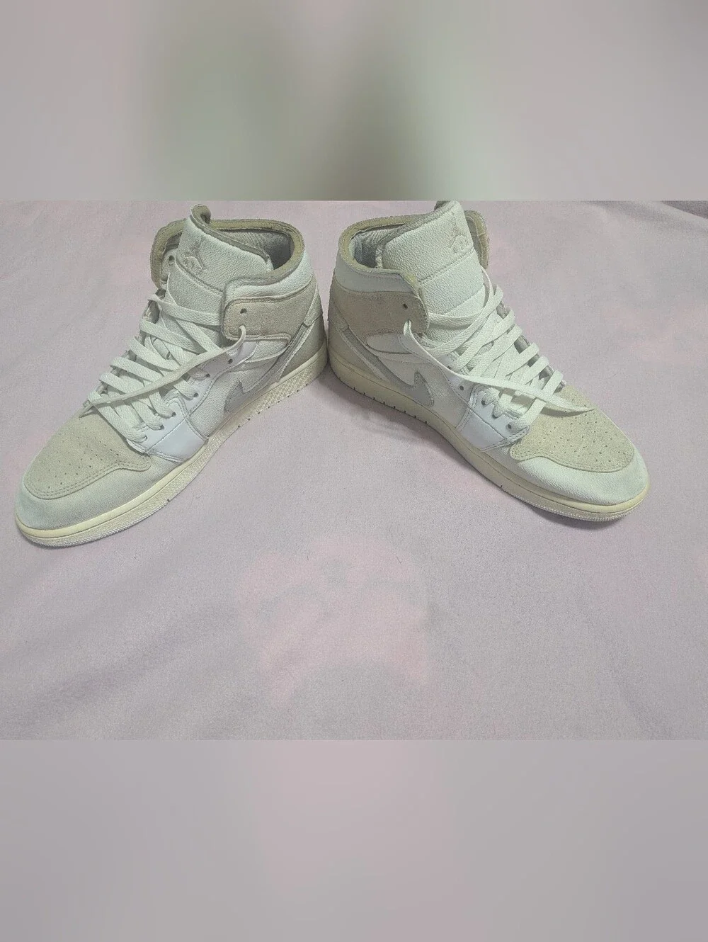 Nike Men's Air Jordan 1 Mid SE Craft Sneakers in Off-White and Light Beige